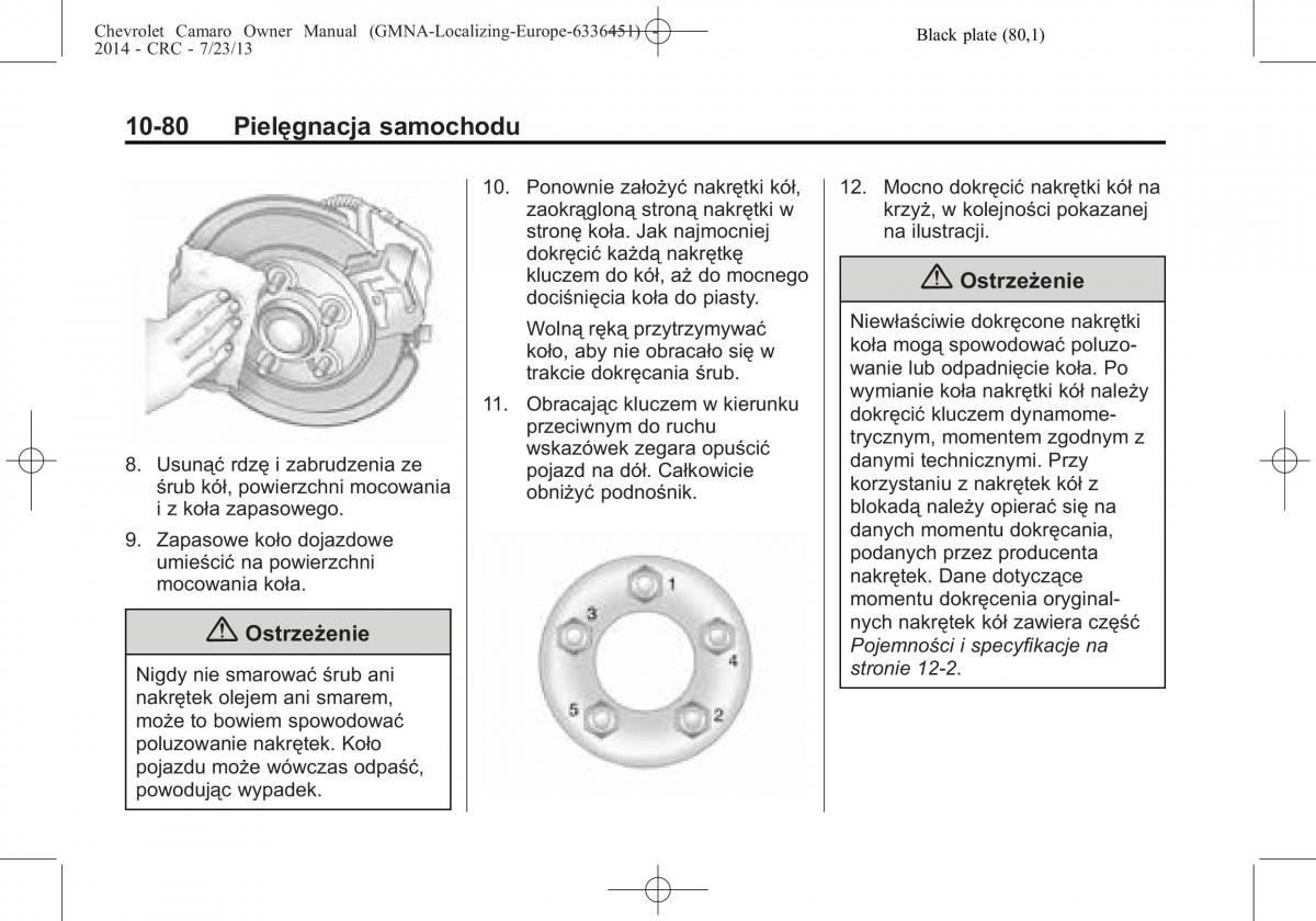 Chevrolet Camaro V 5 instrukcja obslugi / page 308