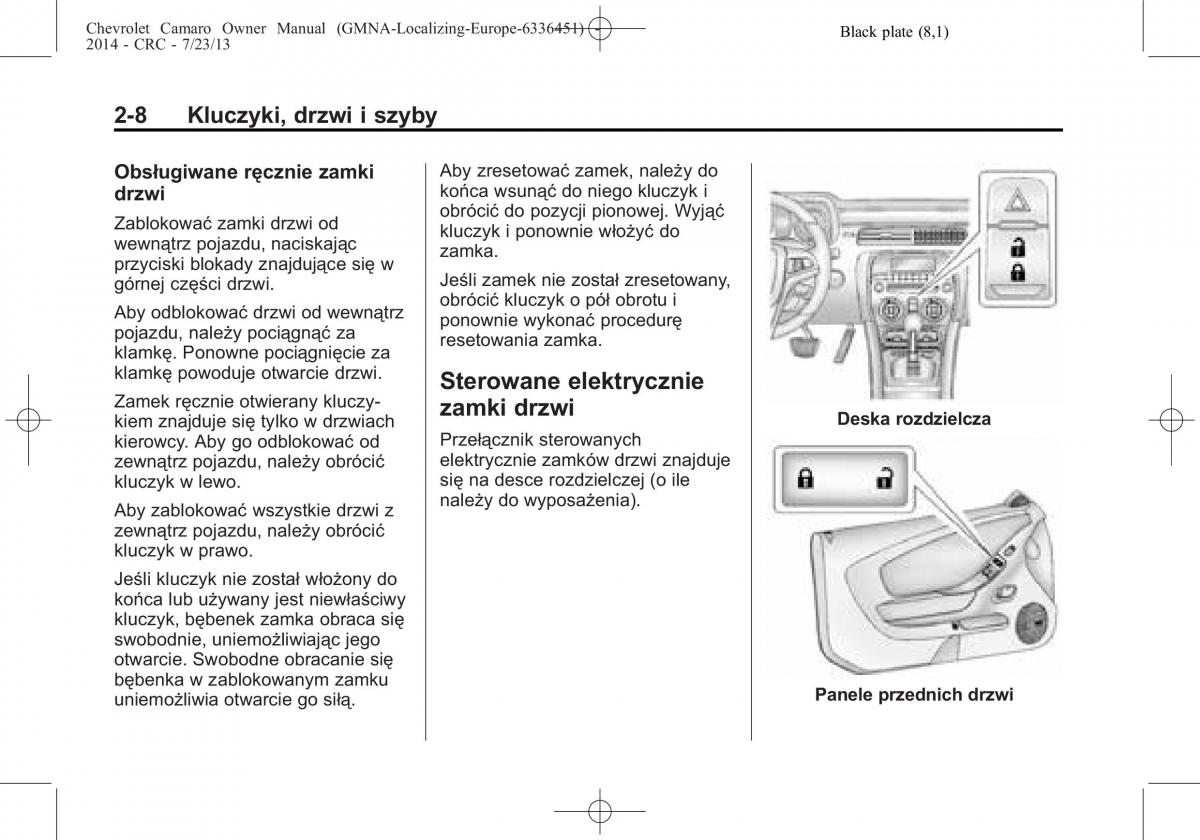 Chevrolet Camaro V 5 instrukcja obslugi / page 32