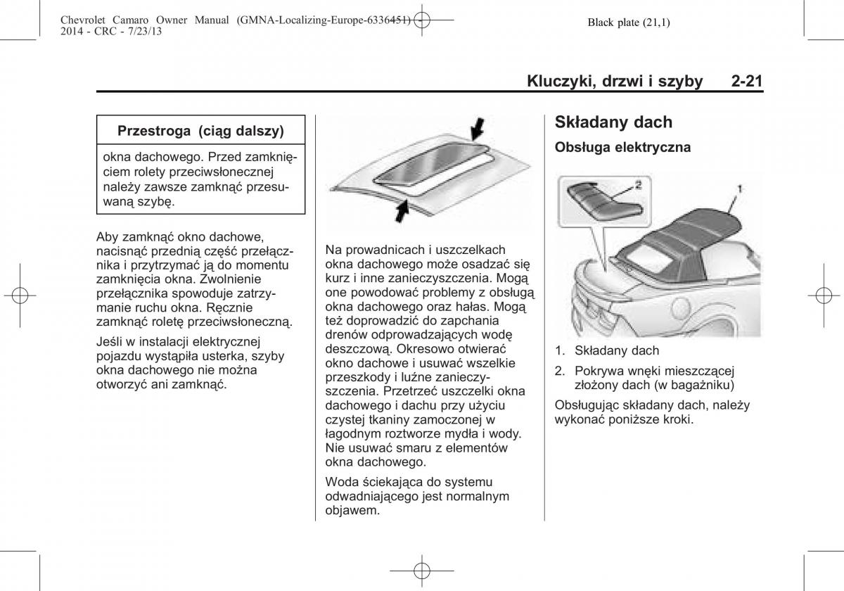 Chevrolet Camaro V 5 instrukcja obslugi / page 45