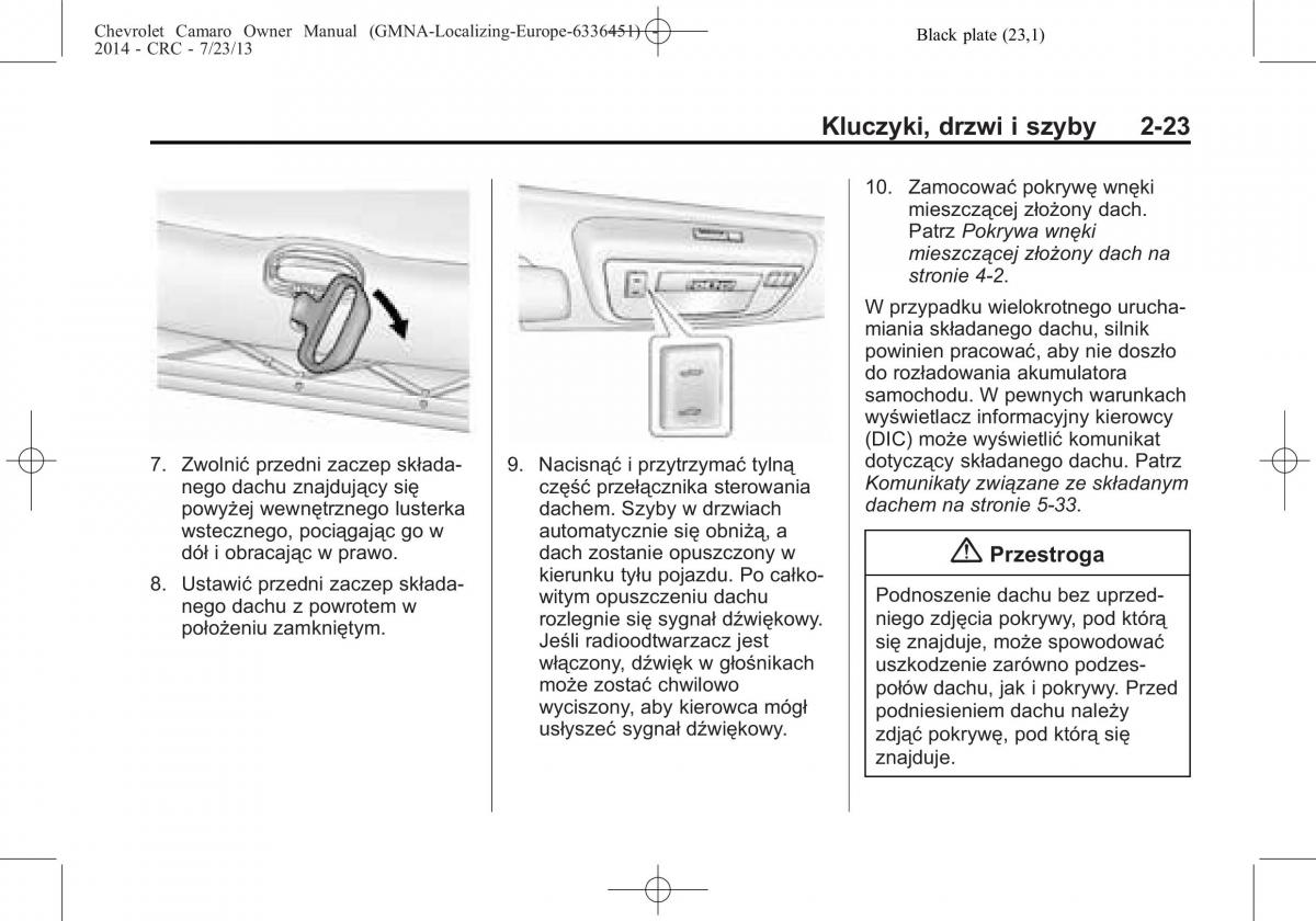 Chevrolet Camaro V 5 instrukcja obslugi / page 47