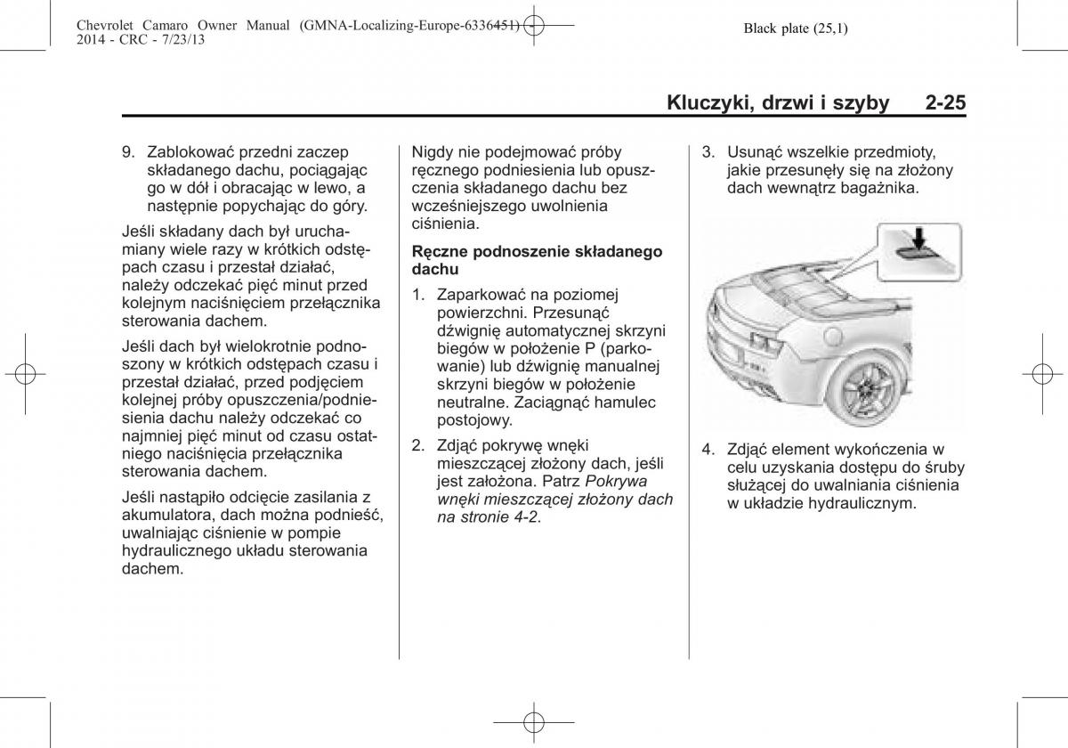 Chevrolet Camaro V 5 instrukcja obslugi / page 49