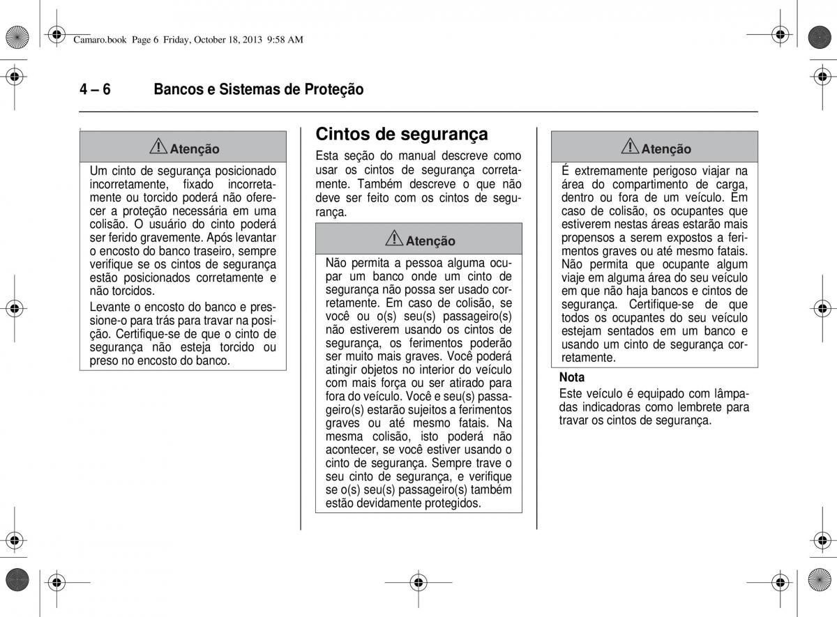 Chevrolet Camaro V 5 manual del propietario / page 56