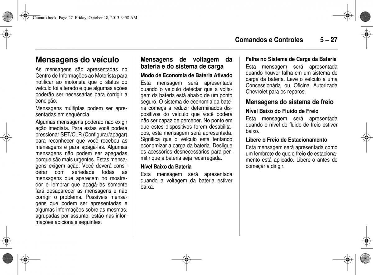 Chevrolet Camaro V 5 manual del propietario / page 103