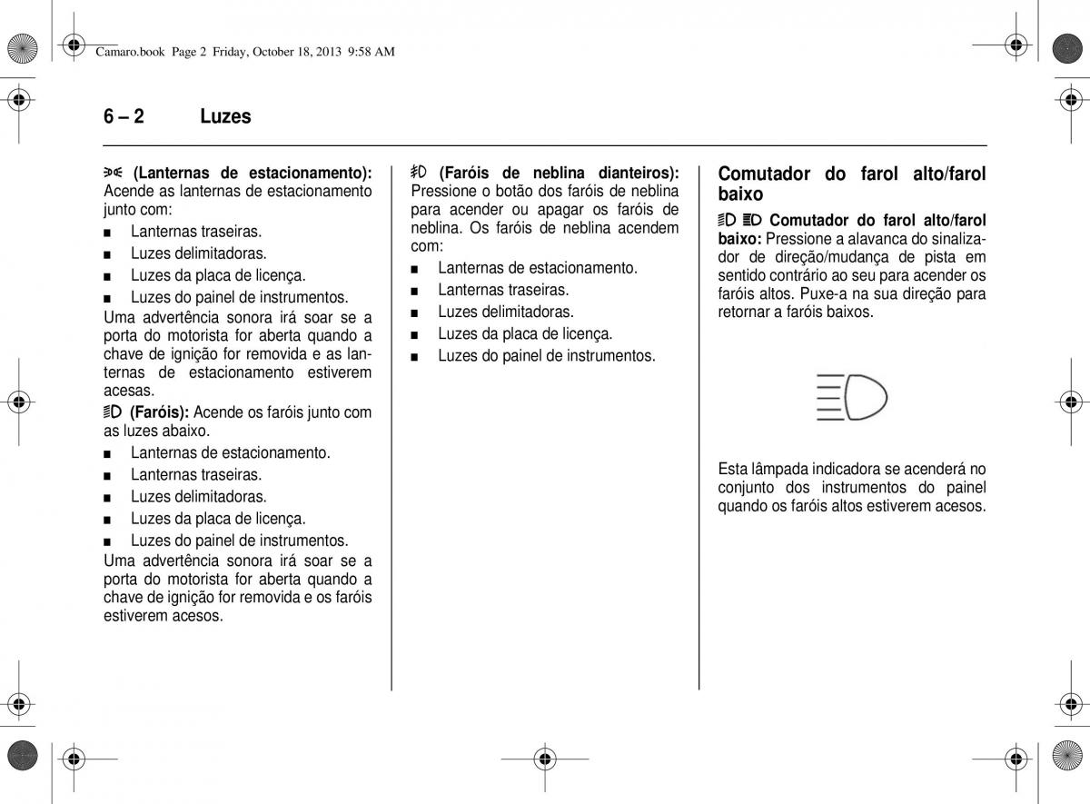 Chevrolet Camaro V 5 manual del propietario / page 116