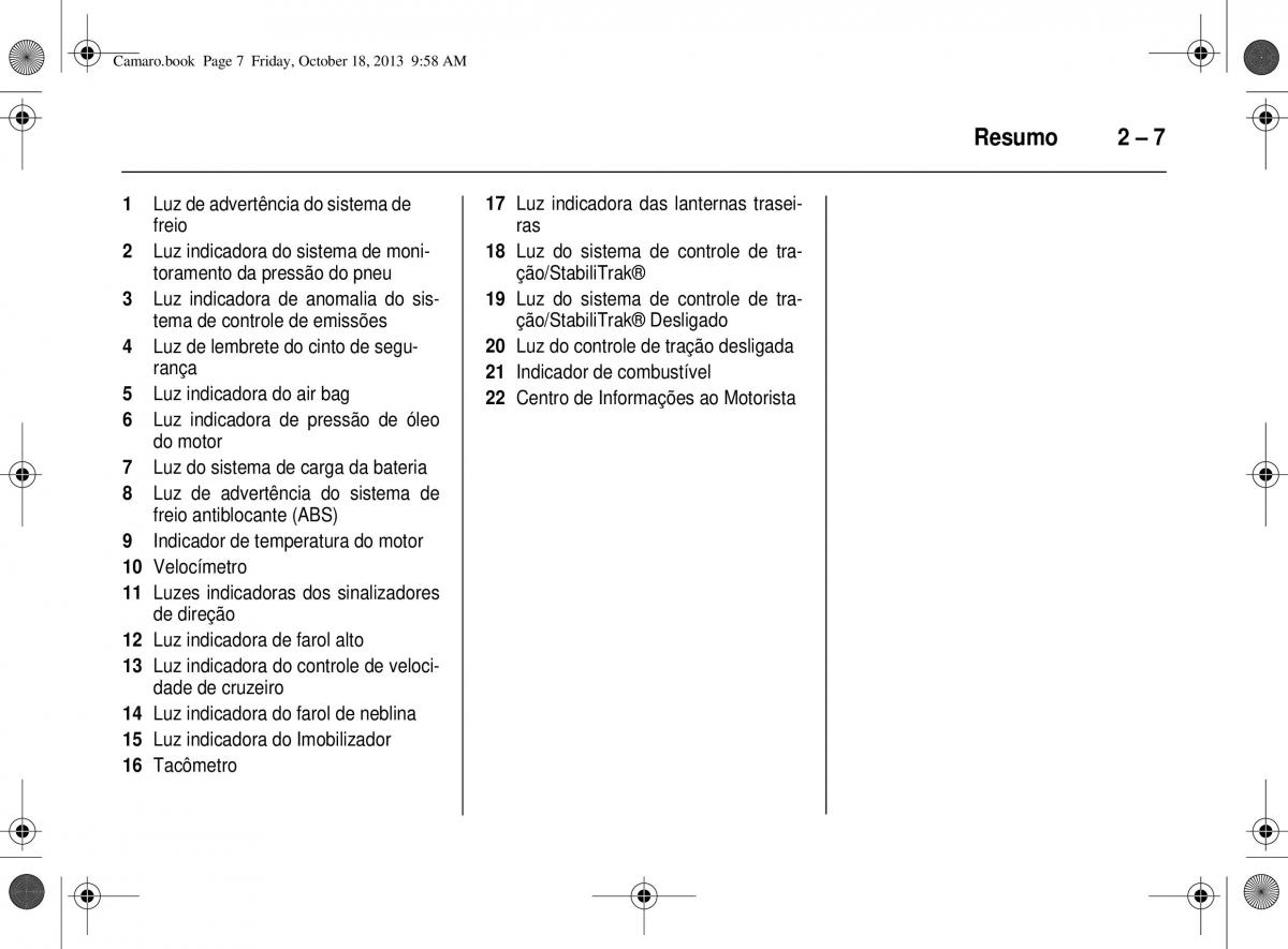 Chevrolet Camaro V 5 manual del propietario / page 15