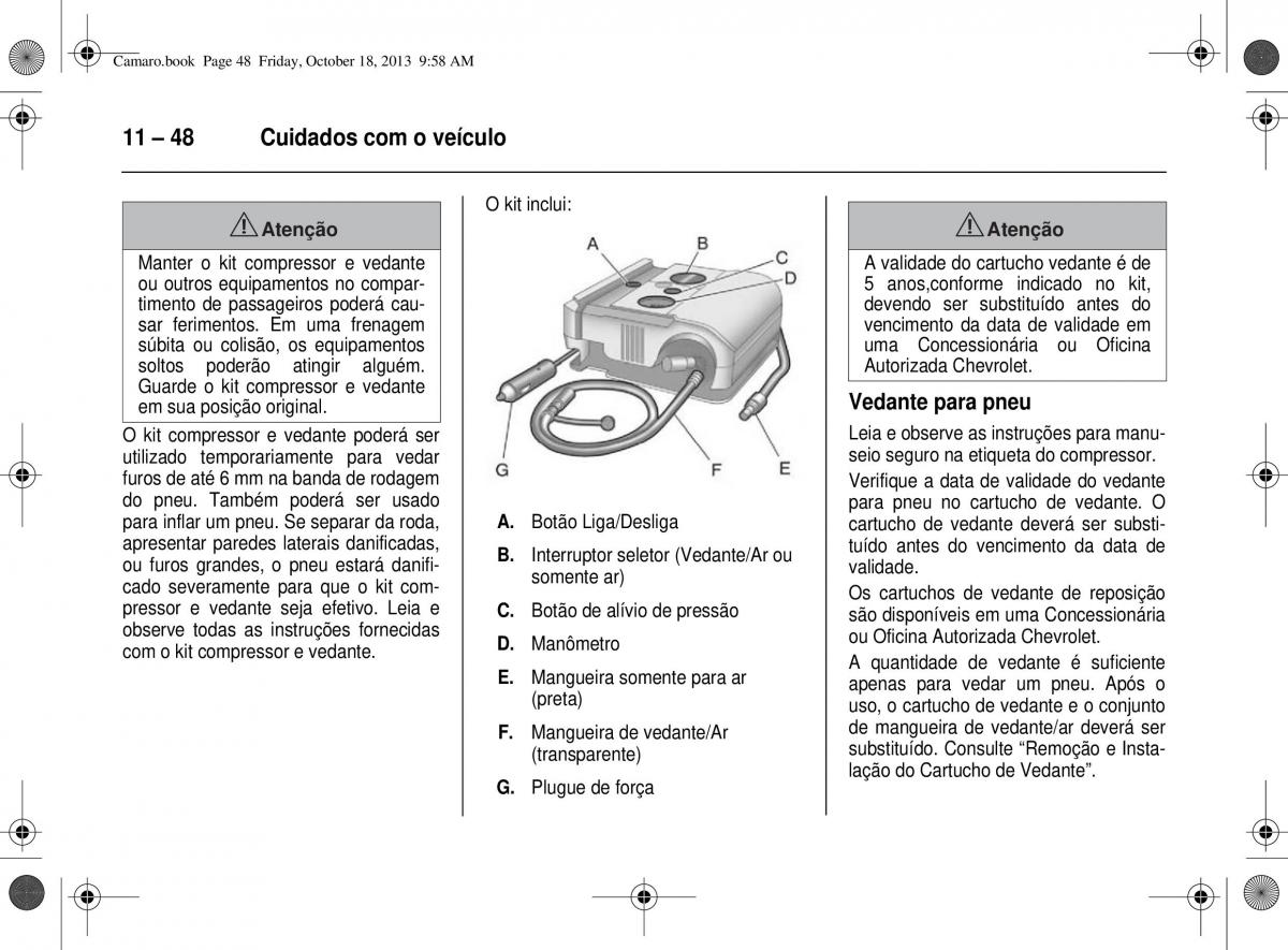 Chevrolet Camaro V 5 manual del propietario / page 226