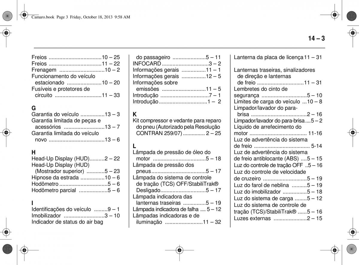 Chevrolet Camaro V 5 manual del propietario / page 265