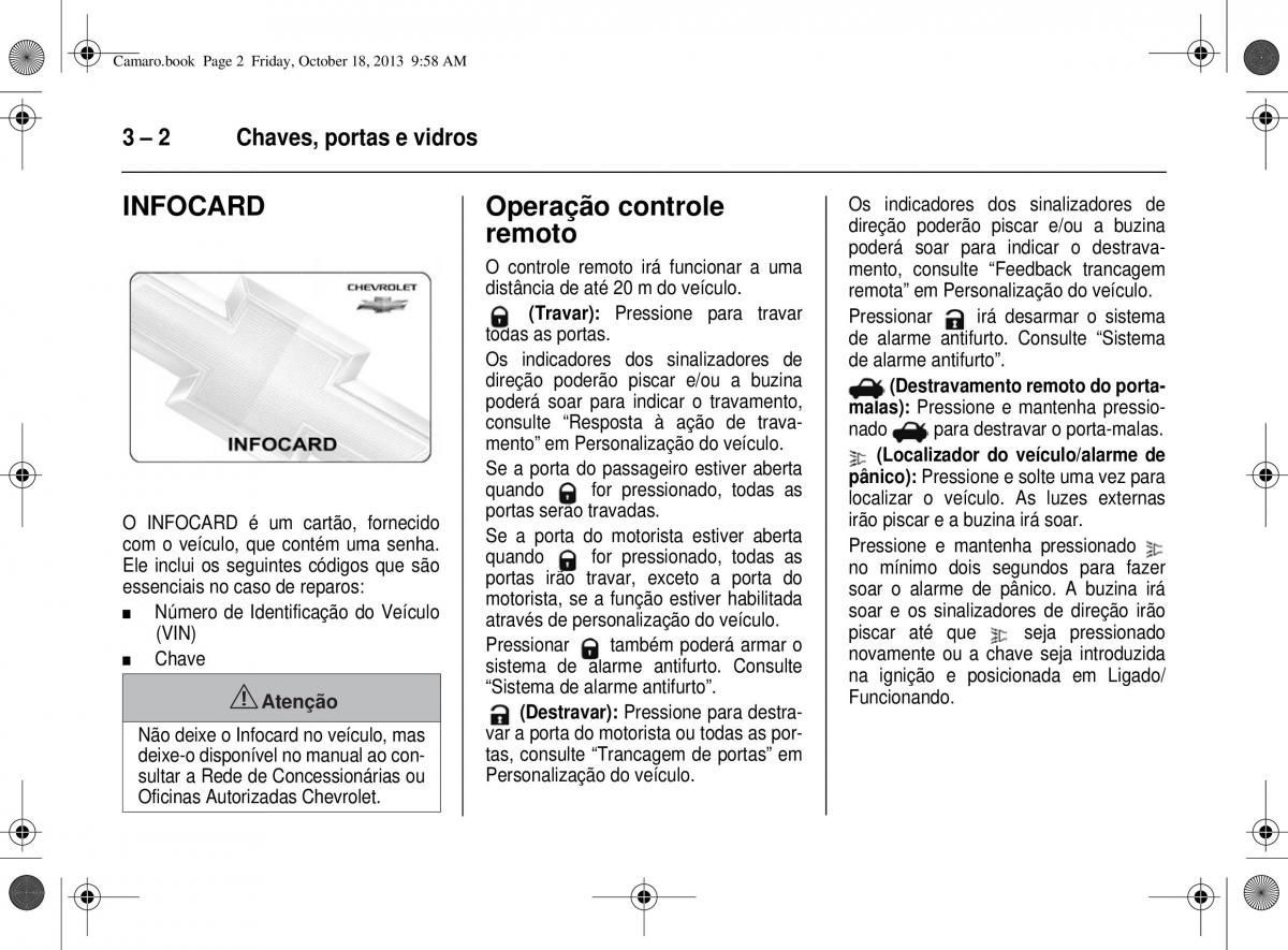 Chevrolet Camaro V 5 manual del propietario / page 36