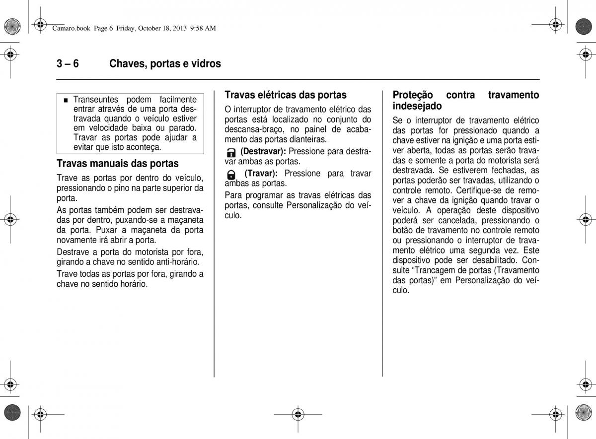 Chevrolet Camaro V 5 manual del propietario / page 40