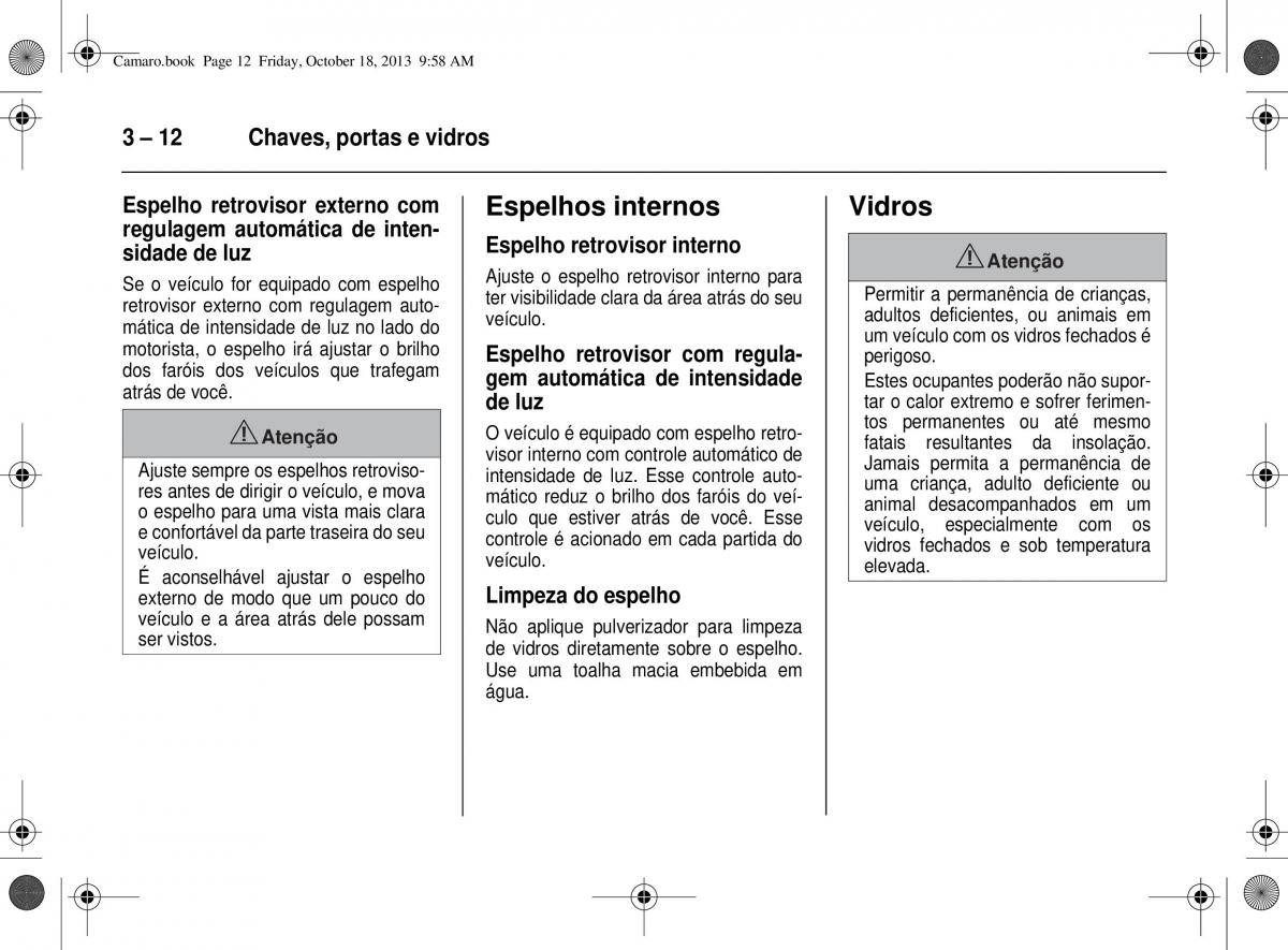 Chevrolet Camaro V 5 manual del propietario / page 46