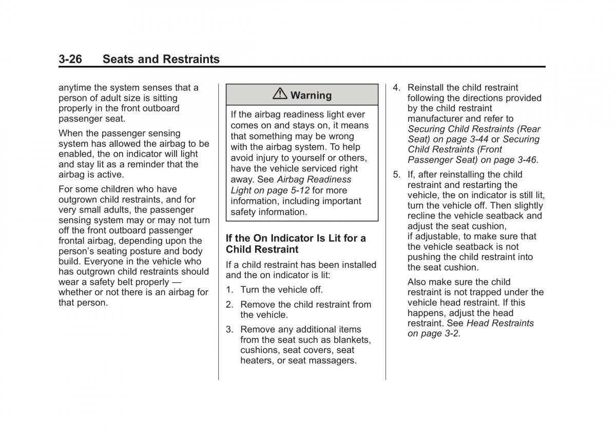 Chevrolet Captiva owners manual / page 70