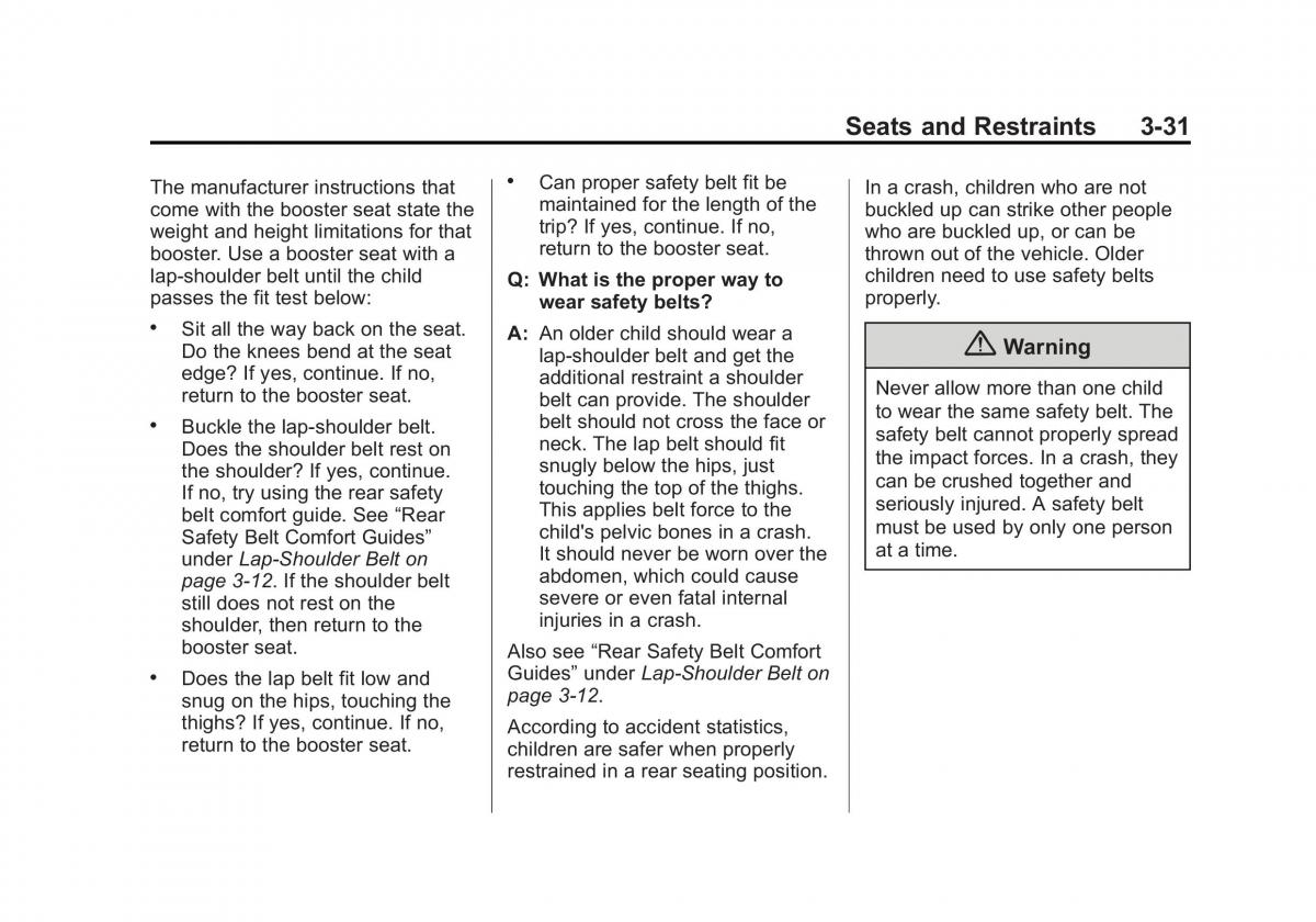 Chevrolet Captiva owners manual / page 75