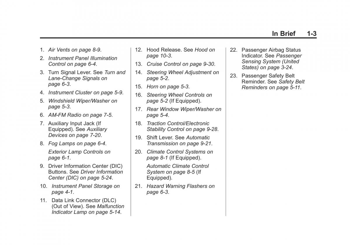 Chevrolet Captiva owners manual / page 9