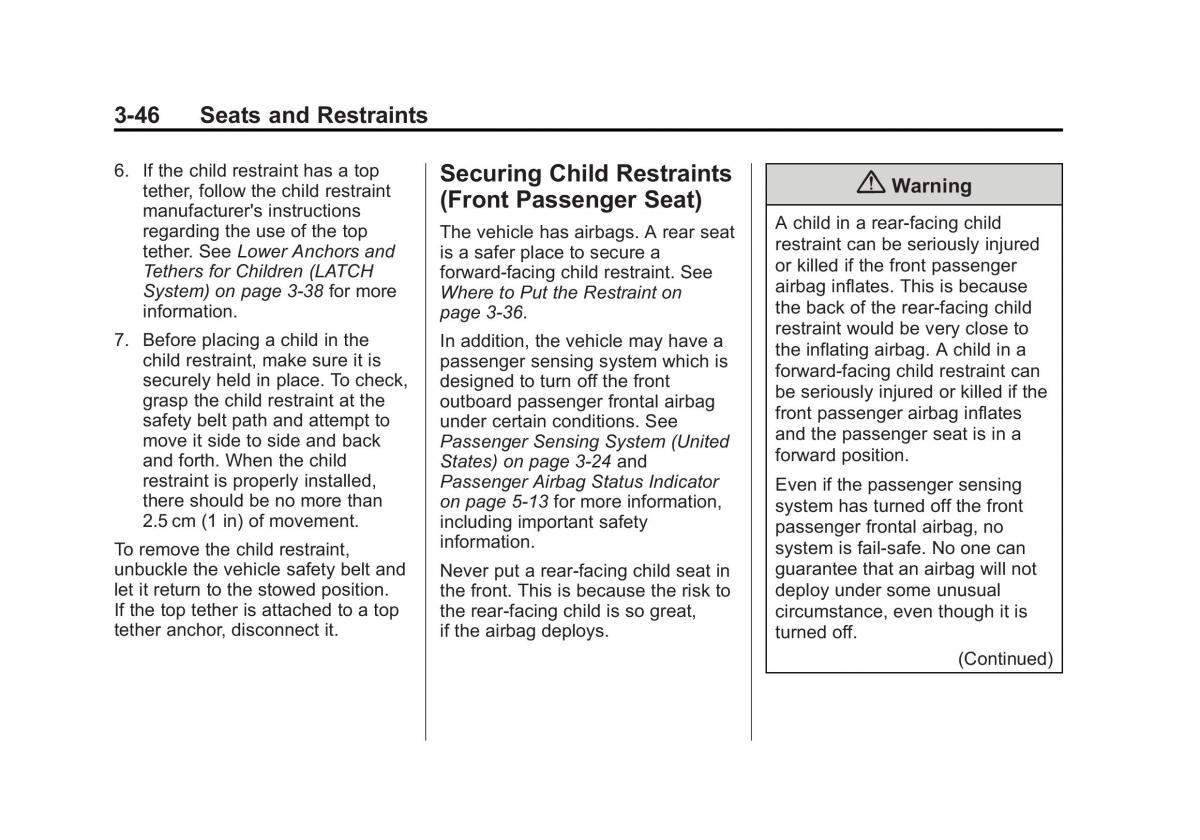 Chevrolet Captiva owners manual / page 90