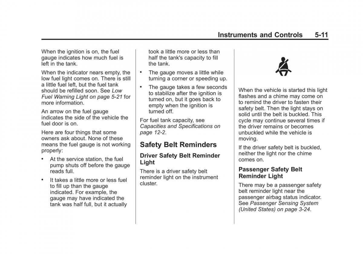 Chevrolet Captiva owners manual / page 109