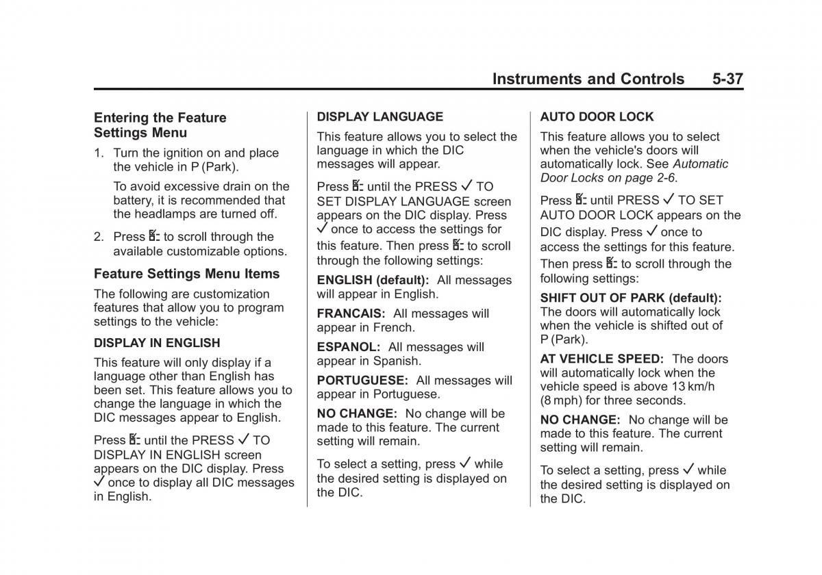 Chevrolet Captiva owners manual / page 135