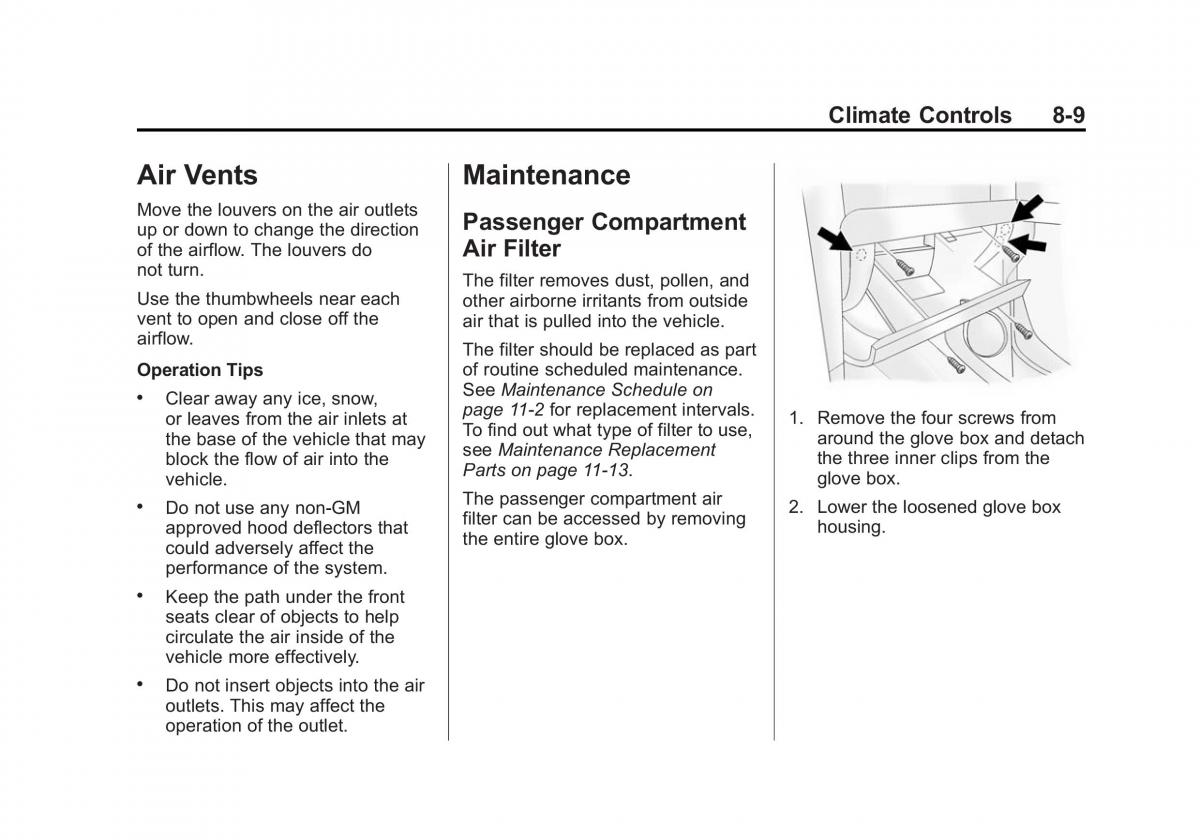 Chevrolet Captiva owners manual / page 191