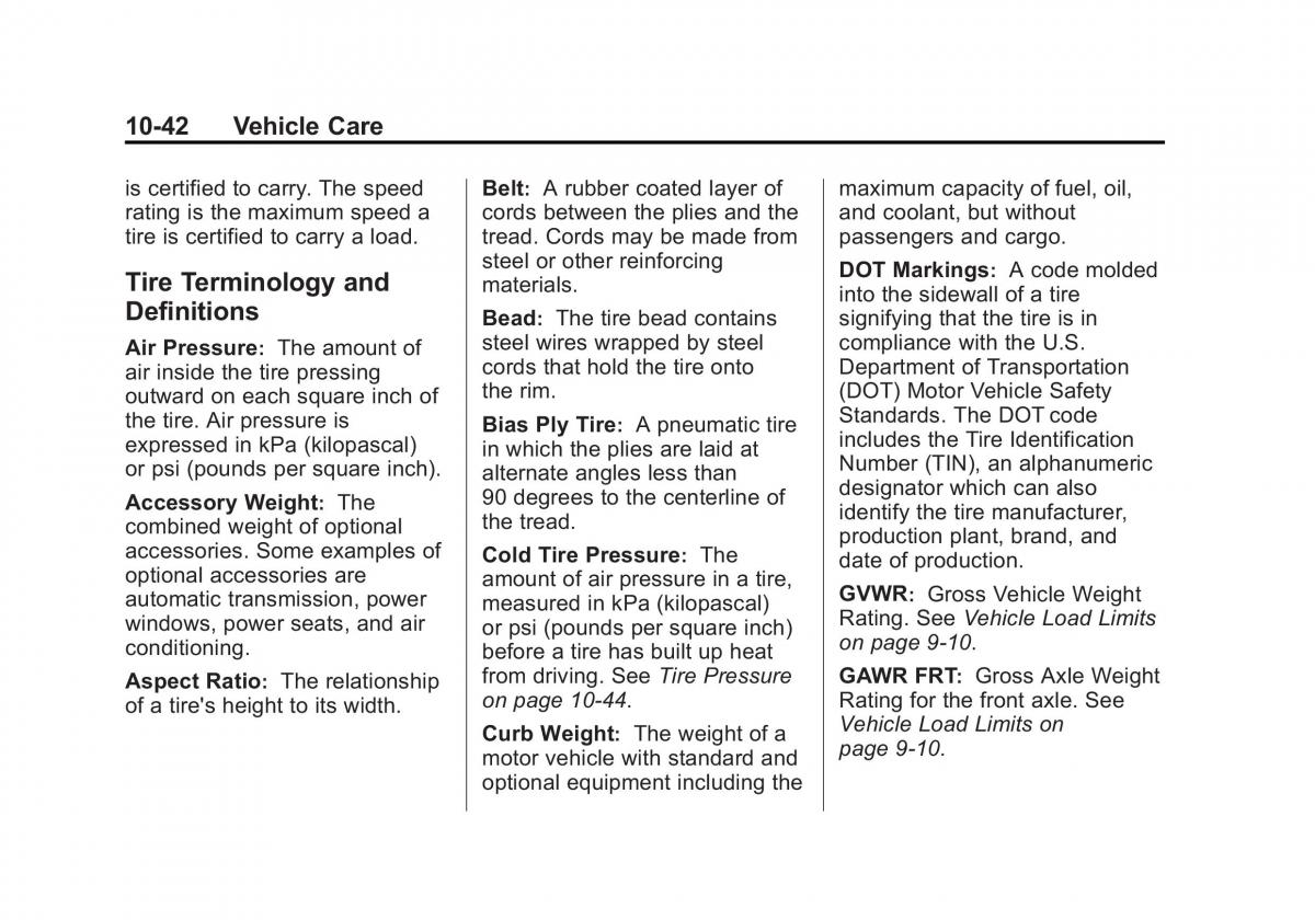 Chevrolet Captiva owners manual / page 282