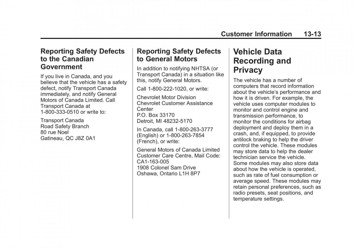 Chevrolet Captiva owners manual / page 357