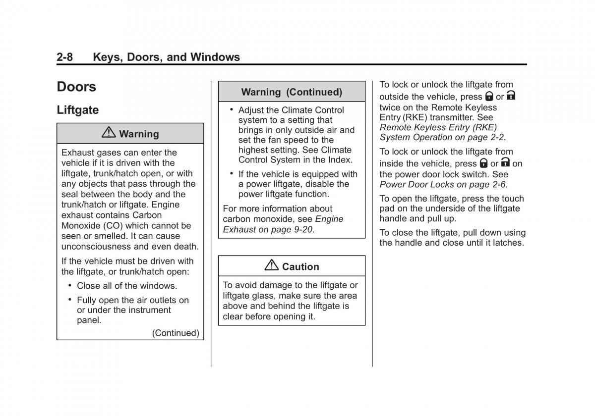 Chevrolet Captiva owners manual / page 36