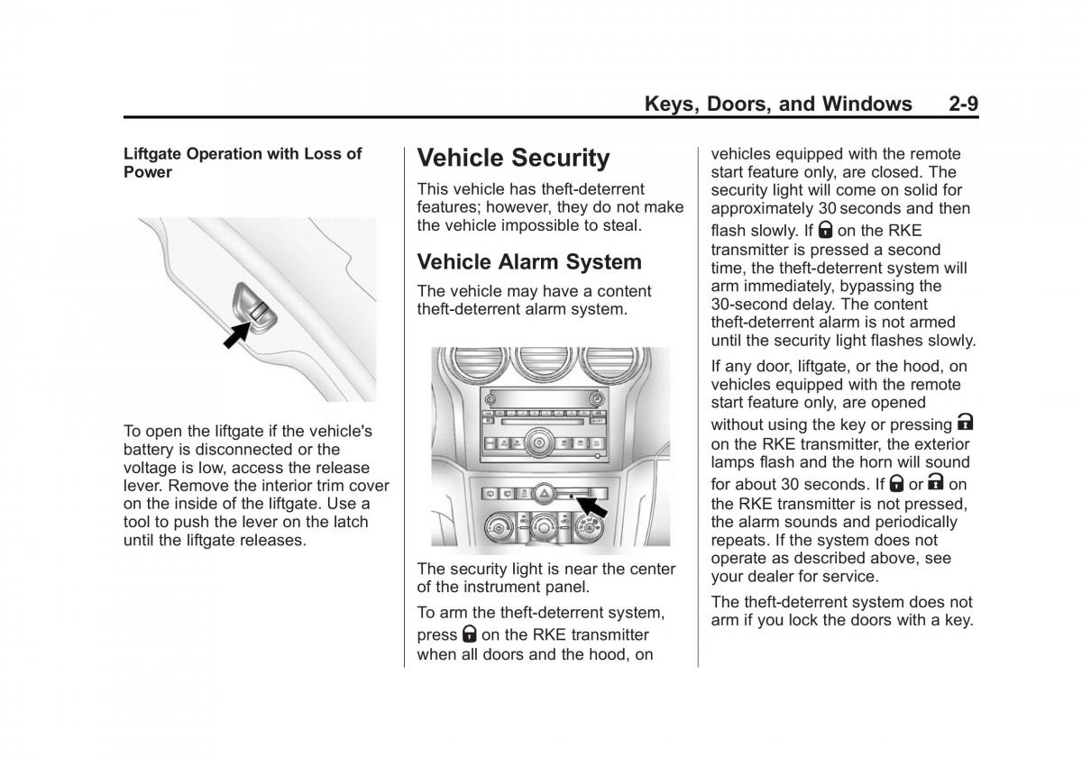 Chevrolet Captiva owners manual / page 37