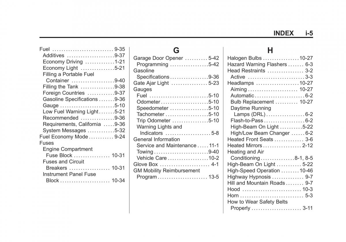 Chevrolet Captiva owners manual / page 375