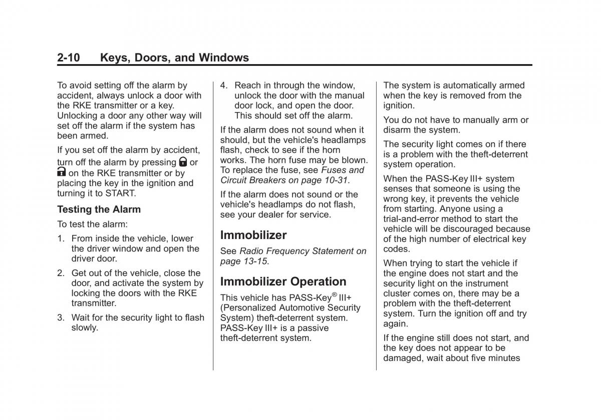 Chevrolet Captiva owners manual / page 38