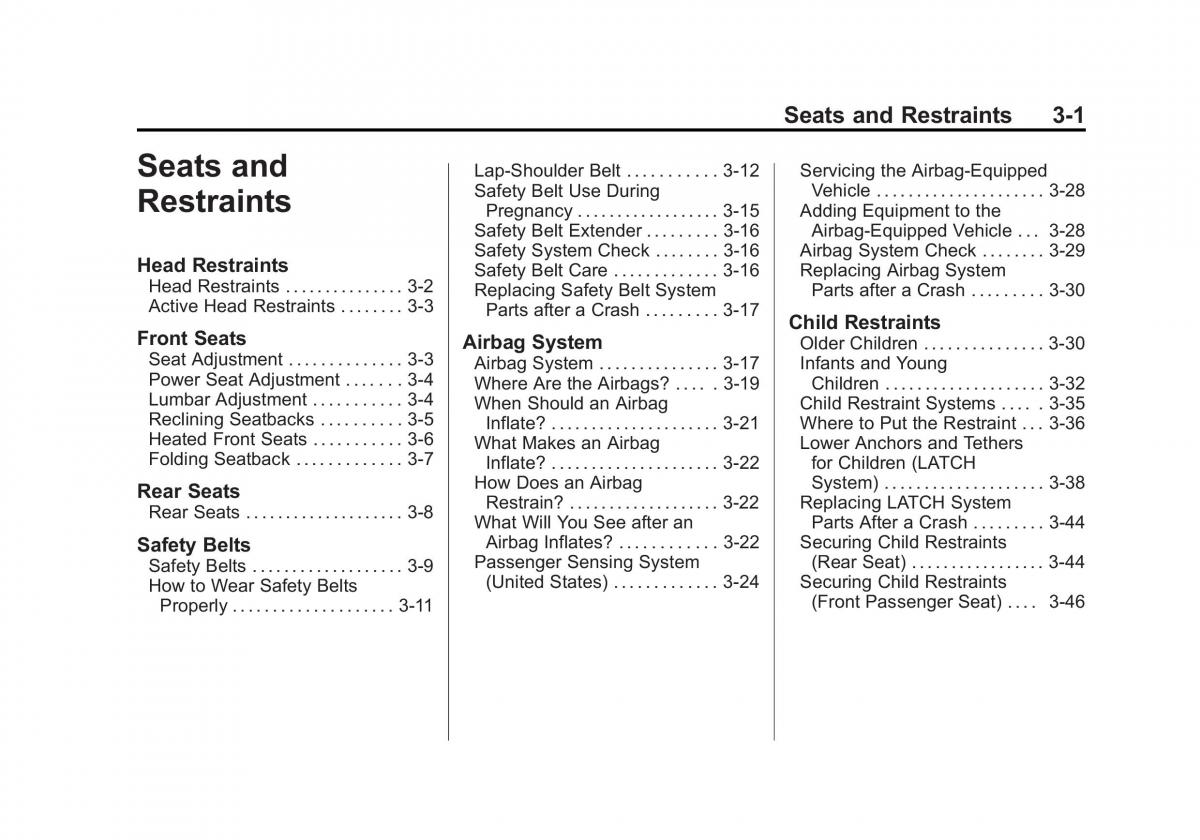 Chevrolet Captiva owners manual / page 45