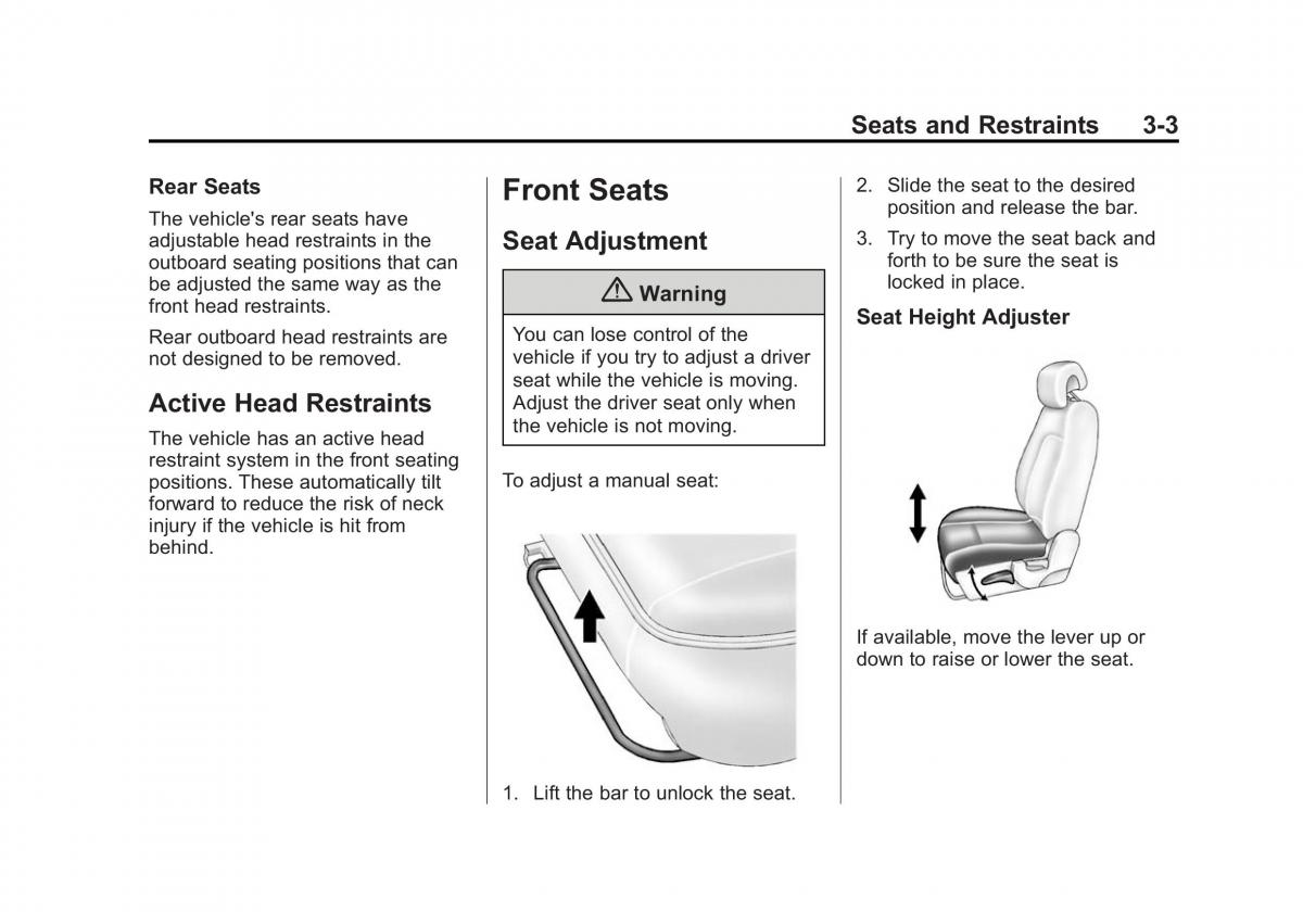 Chevrolet Captiva owners manual / page 47