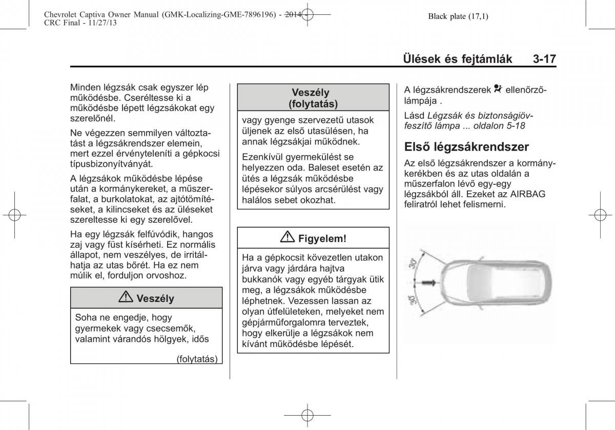 Chevrolet Captiva Kezelesi utmutato / page 59