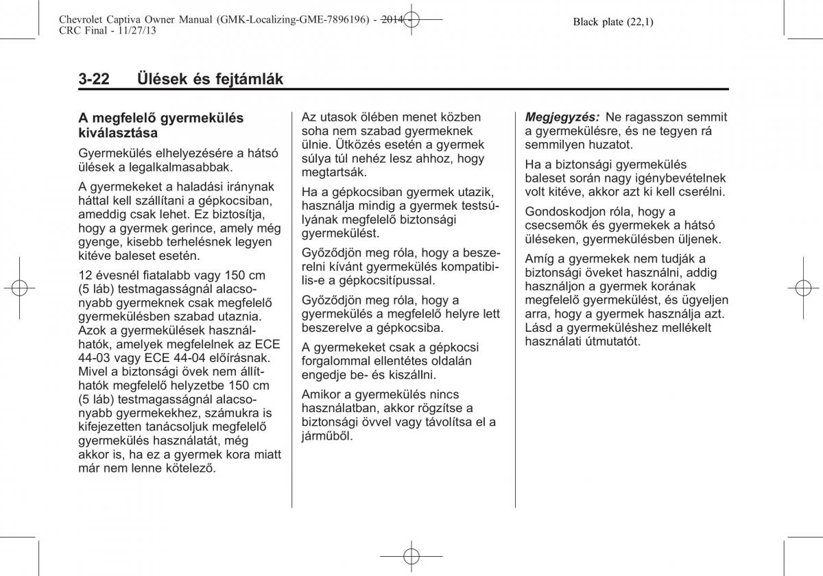 Chevrolet Captiva Kezelesi utmutato / page 64