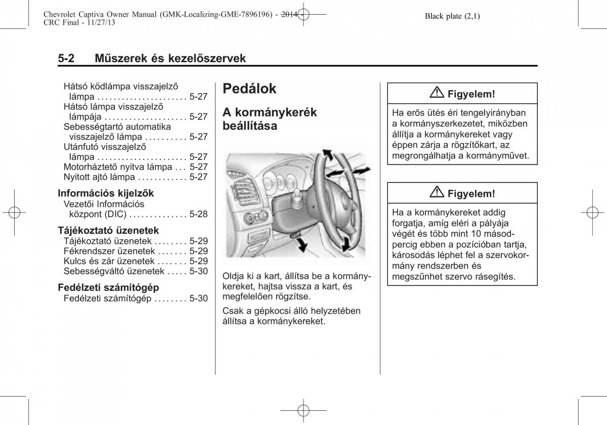 Chevrolet Captiva Kezelesi utmutato / page 82