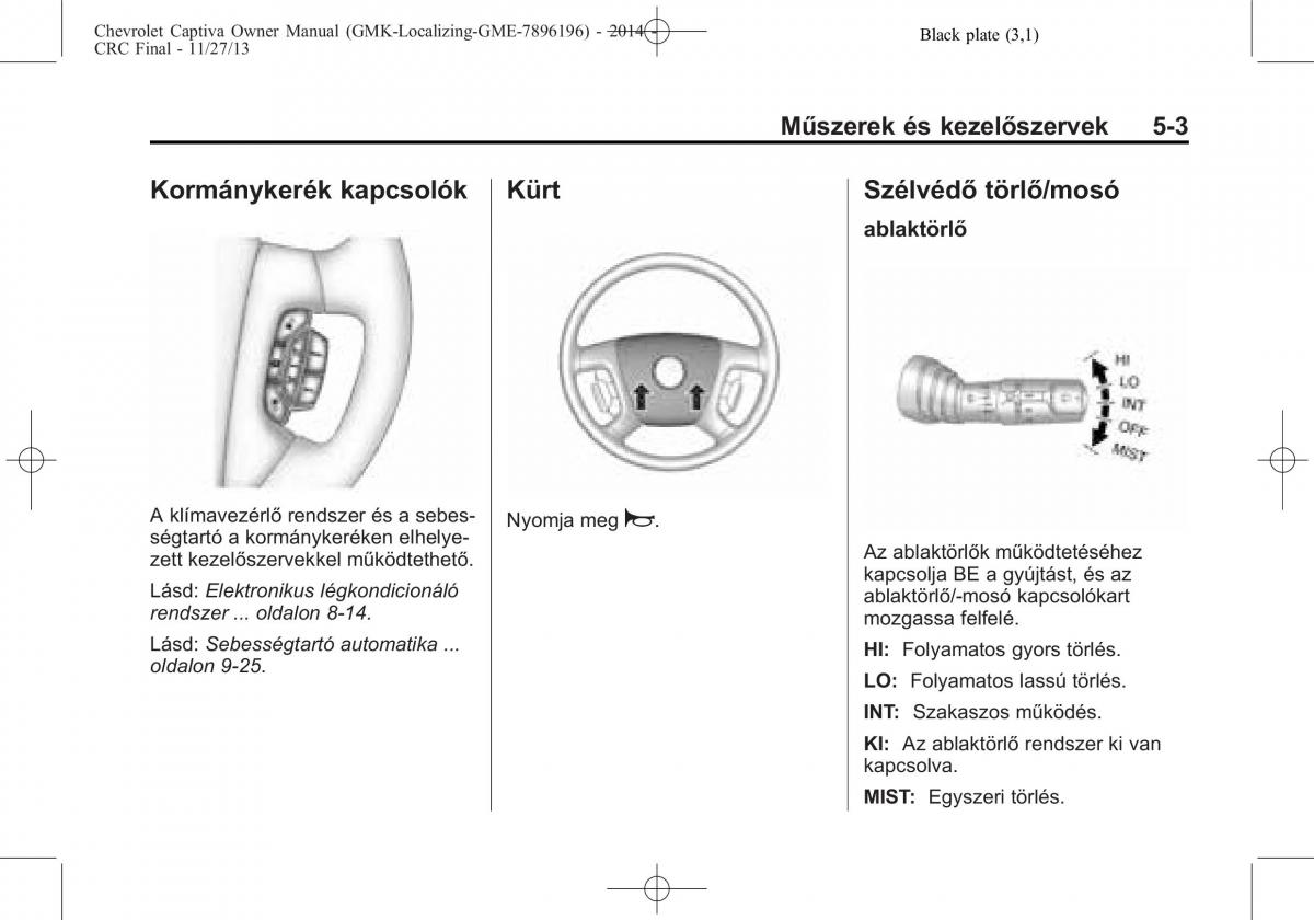 Chevrolet Captiva Kezelesi utmutato / page 83