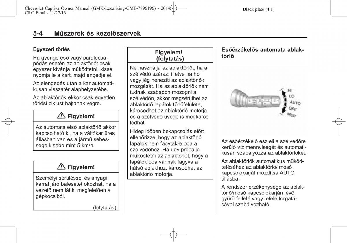 Chevrolet Captiva Kezelesi utmutato / page 84