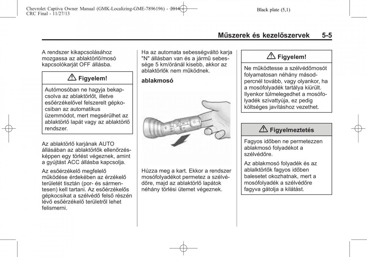 Chevrolet Captiva Kezelesi utmutato / page 85