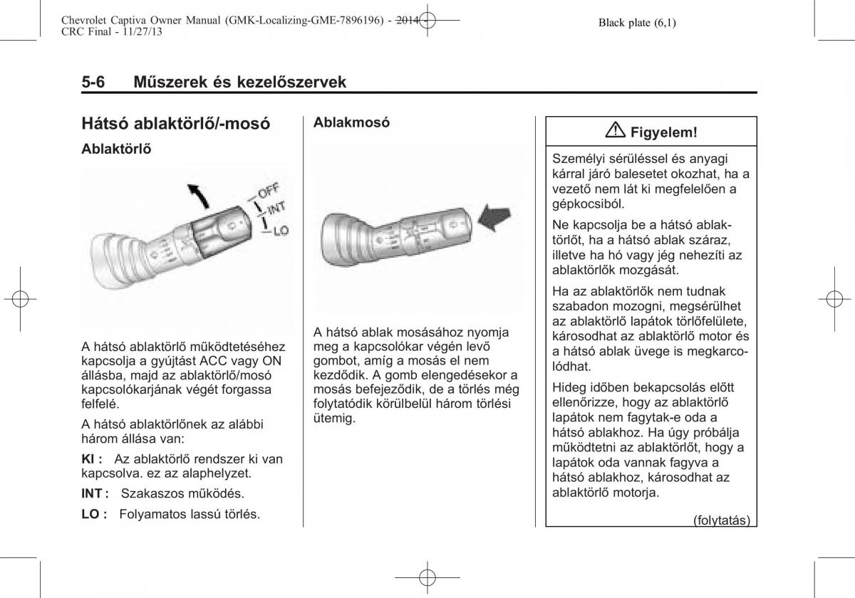 Chevrolet Captiva Kezelesi utmutato / page 86