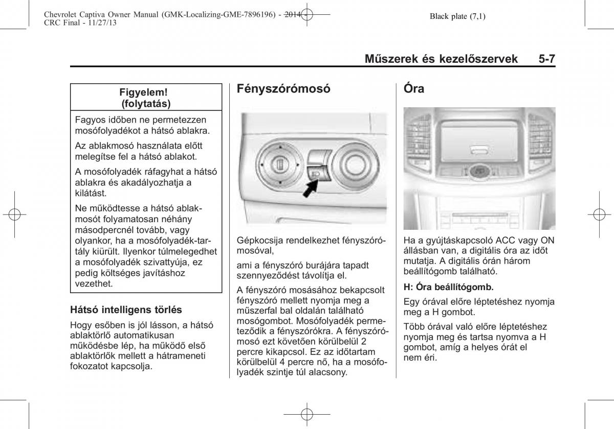 Chevrolet Captiva Kezelesi utmutato / page 87