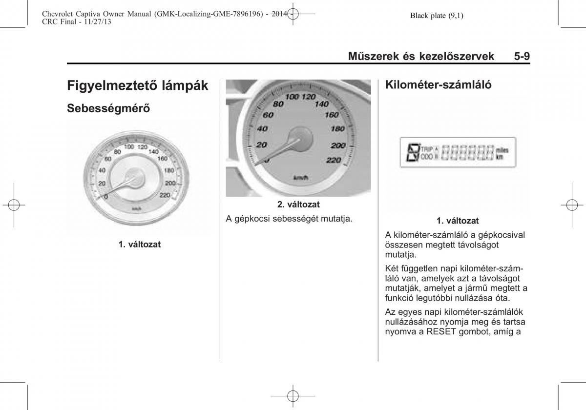 Chevrolet Captiva Kezelesi utmutato / page 89