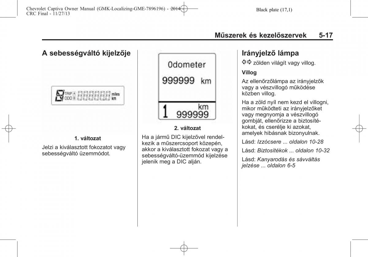 Chevrolet Captiva Kezelesi utmutato / page 97