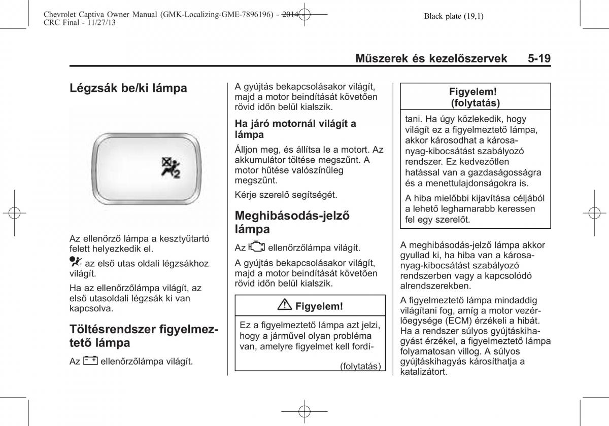 Chevrolet Captiva Kezelesi utmutato / page 99