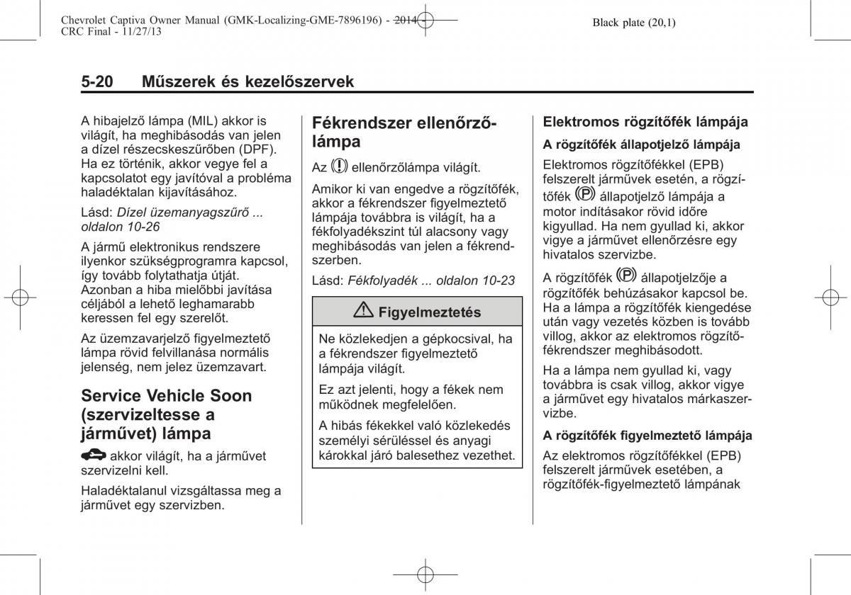 Chevrolet Captiva Kezelesi utmutato / page 100