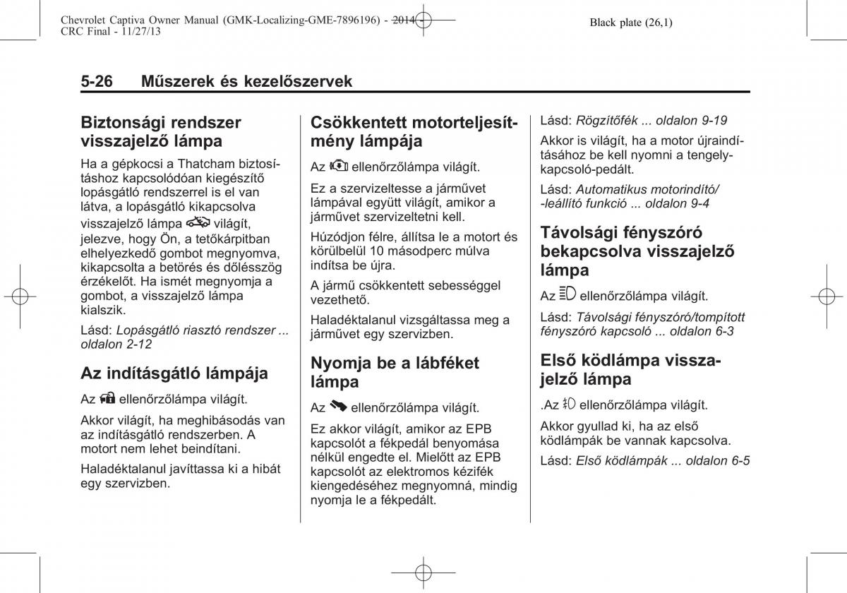 Chevrolet Captiva Kezelesi utmutato / page 106