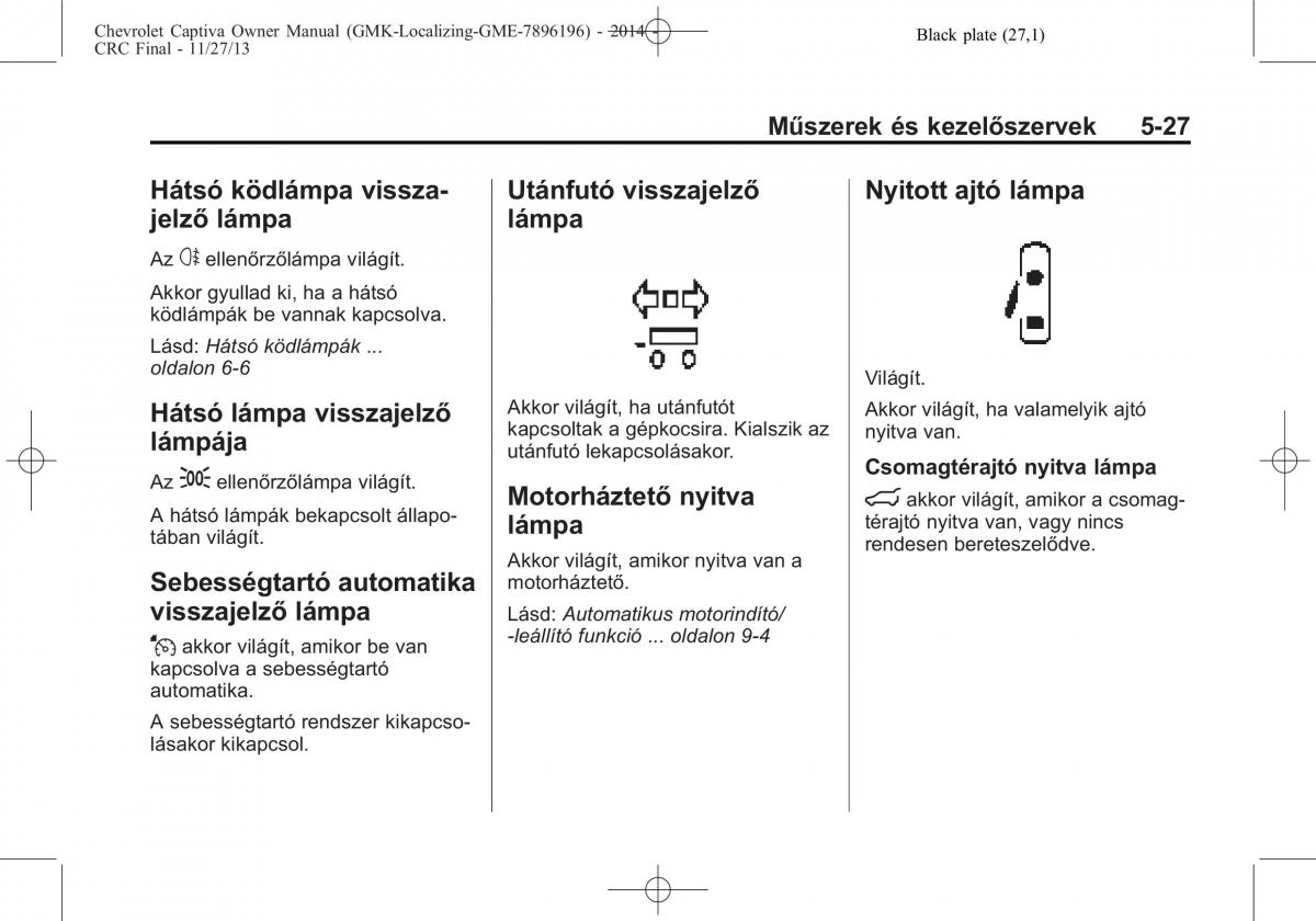 Chevrolet Captiva Kezelesi utmutato / page 107