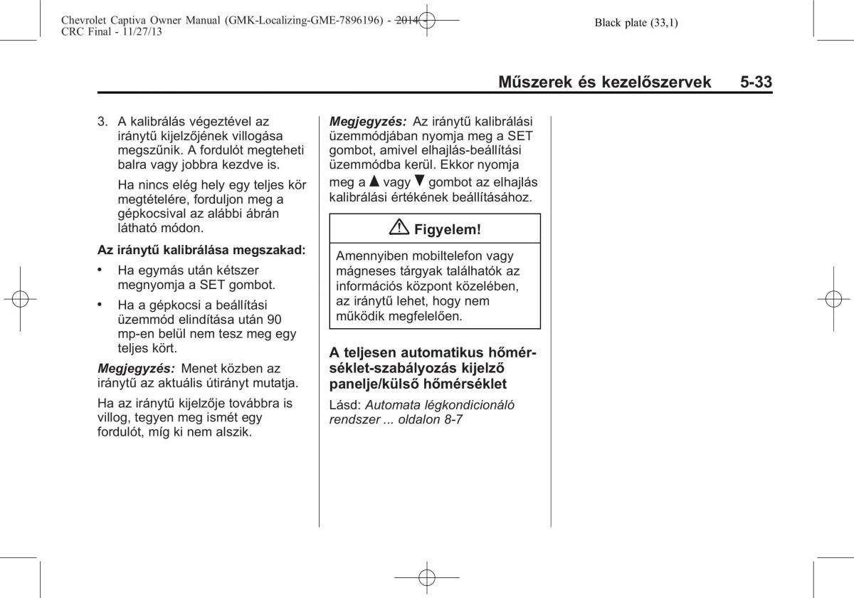 Chevrolet Captiva Kezelesi utmutato / page 113