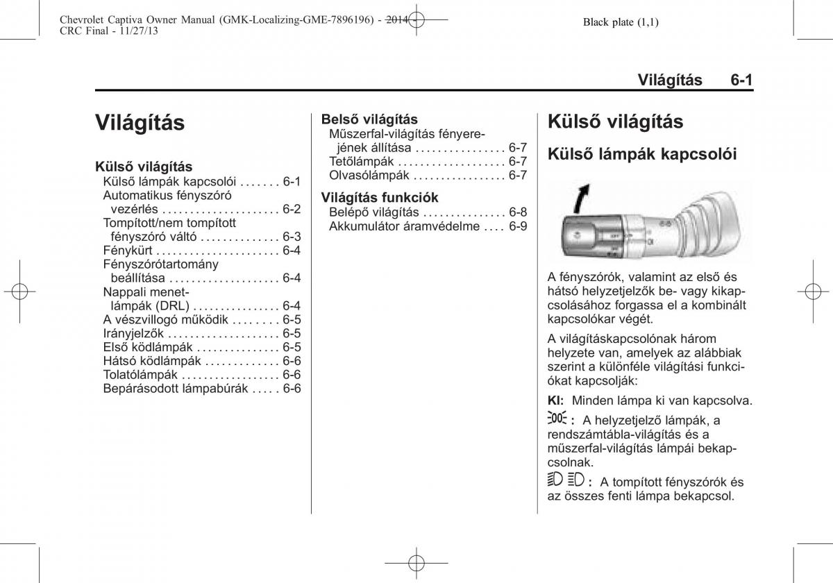 Chevrolet Captiva Kezelesi utmutato / page 115