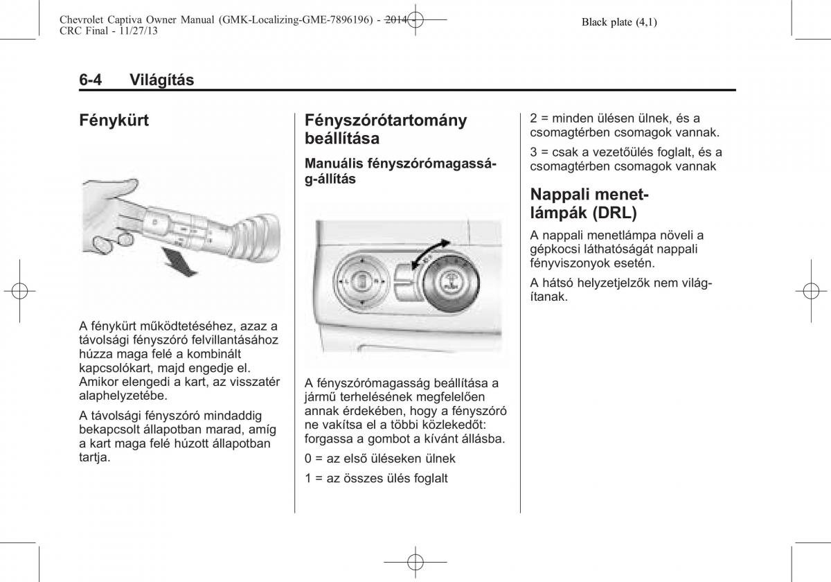 Chevrolet Captiva Kezelesi utmutato / page 118