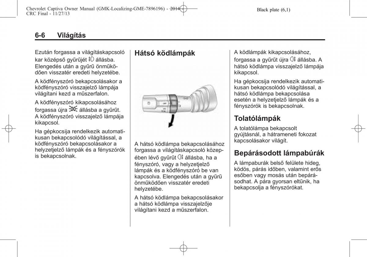 Chevrolet Captiva Kezelesi utmutato / page 120