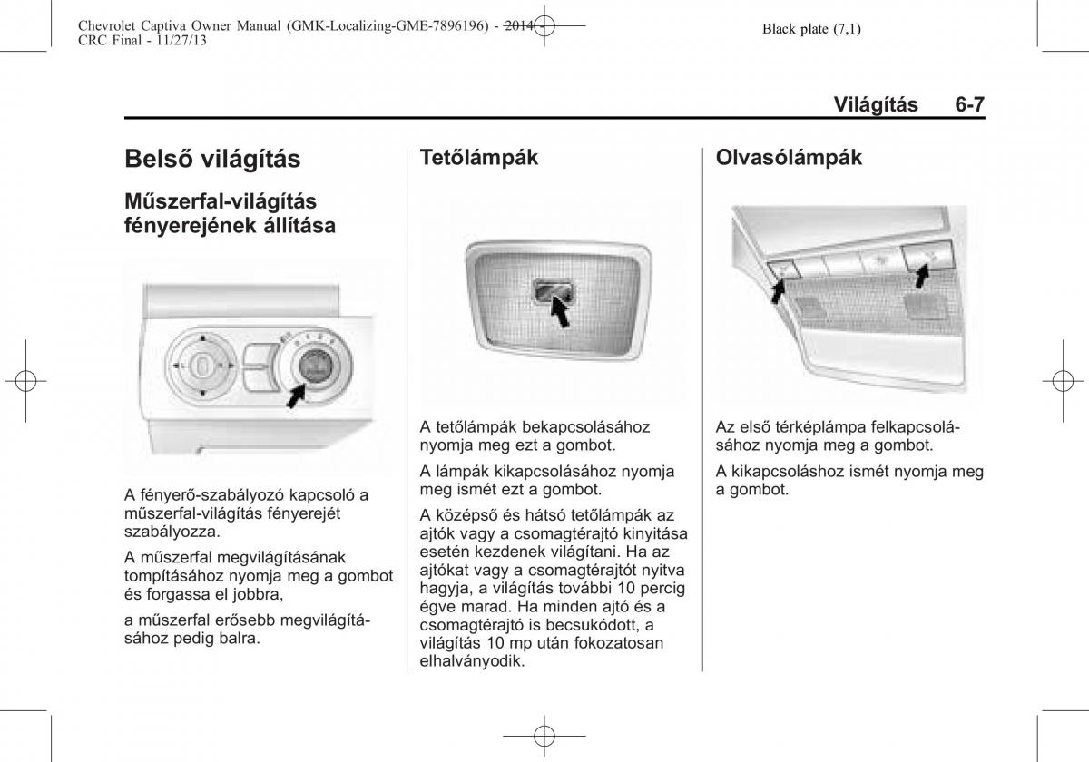 Chevrolet Captiva Kezelesi utmutato / page 121