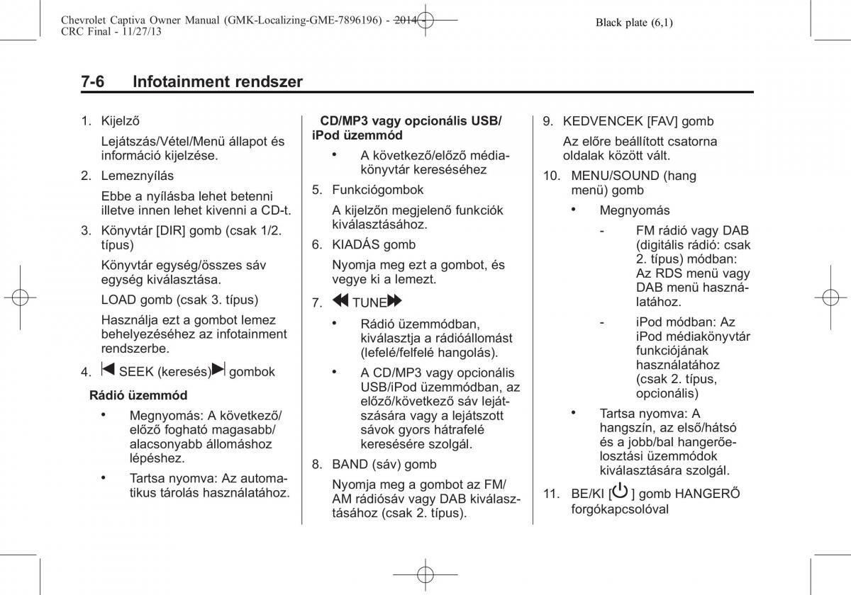 Chevrolet Captiva Kezelesi utmutato / page 130