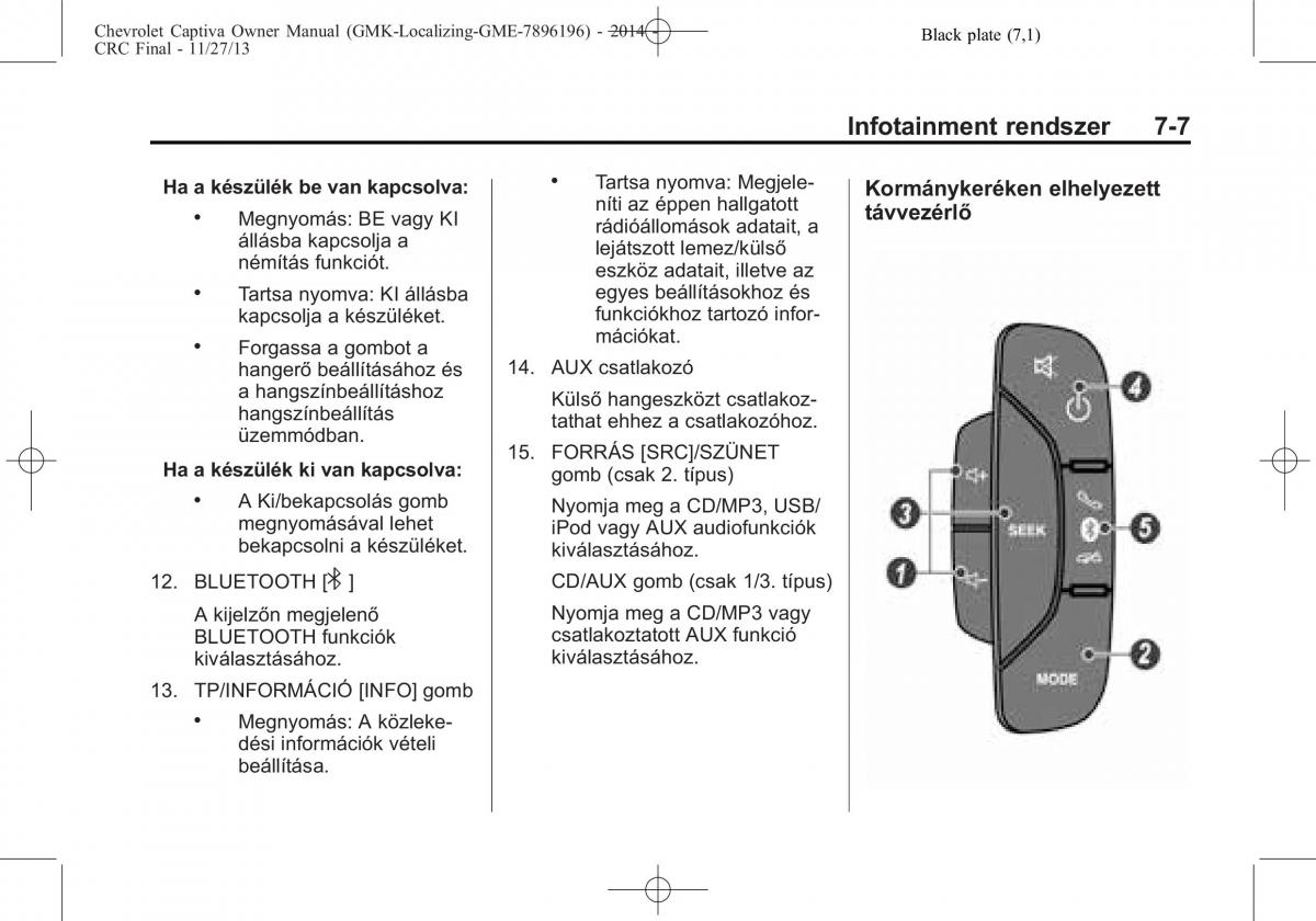 Chevrolet Captiva Kezelesi utmutato / page 131